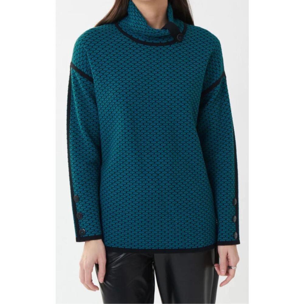 Joseph Ribkoff Blue Lagoon Textured Knit Top, Medium